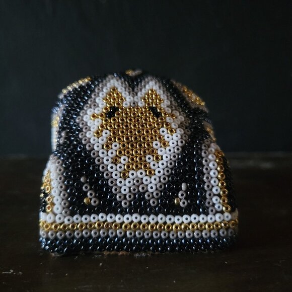 Vintage Small Huichol Beaded Jaguar Head Mexican Folk Art - Picture 8 of 9